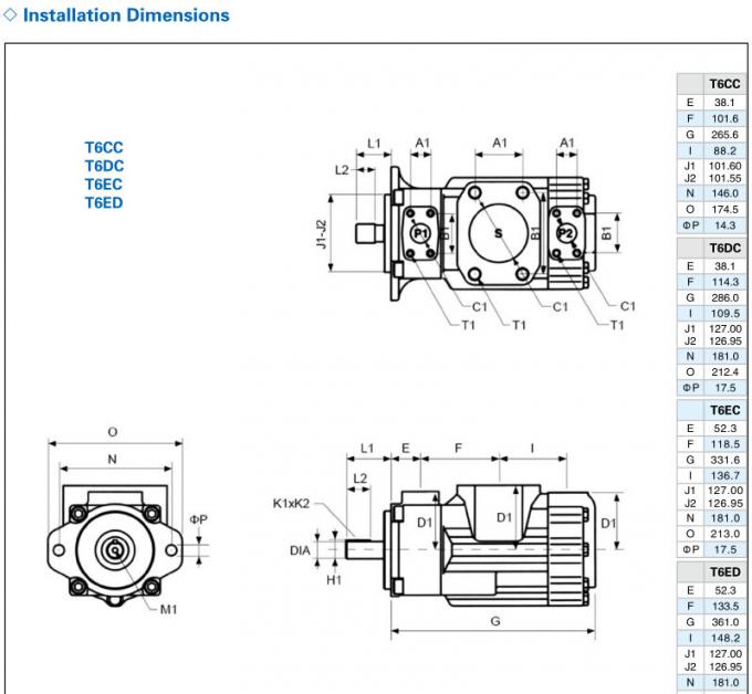 Denison T6CC T6DC T6EC T6ED Double Vane Pump